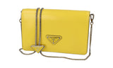 Prada Women's Yellow Brushed Spazzolato Leather Shoulder Bag 1BD307