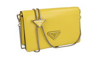 Prada Women's Yellow Brushed Spazzolato Leather Shoulder Bag 1BD307