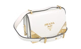 Prada Women's 1BD333 White Leather Shoulder Bag