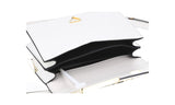 Prada Women's White Leather Golden Triangle Shoulder Bag 1BD333