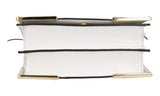 Prada Women's White Leather Golden Triangle Shoulder Bag 1BD333