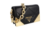 Prada Women's 1BD333 Black Leather Shoulder Bag