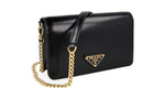 Prada Women's 1BD350 Black Leather Shoulder Bag