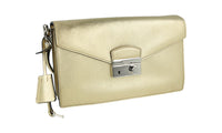 Prada Women's Gold High-Quality Saffiano Leather Shoulder Bag 1BD924