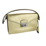 Prada Women's Gold Saffiano Leather Shoulder Bag 1BD924