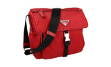 Prada Men's 1BD994 Red Textile Messenger Bag