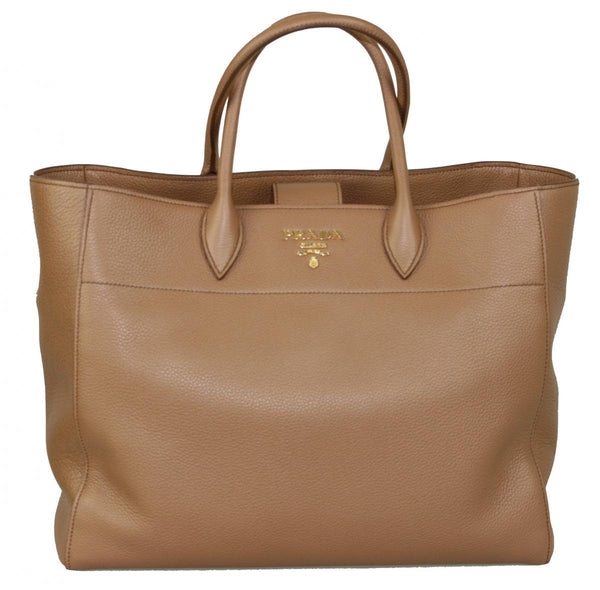 Prada Women's 1BG041 Brown Leather Shopper