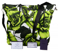 Prada Women's Green Roses Shopper 1BG189
