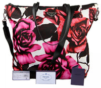 Prada Women's Red Roses Shopper 1BG189