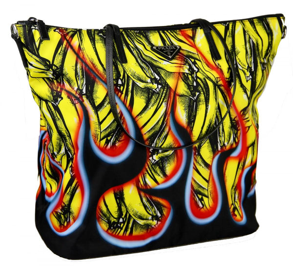 Prada Women's 1BG189 Multicoloured Textile Shopper