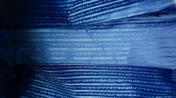 Prada Women's 1BG189 Blue Textile Shopper