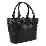 Prada Women's Black Leather Panier Bucket Shoulder Bag 1BG318