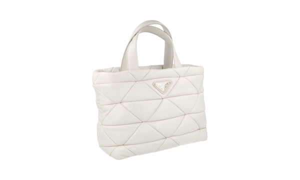 Prada Women's 1BG380 White Leather Shoulder Bag