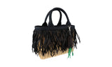 Prada Women's Beige Midollino Wicker Shoulder Bag 1BG835