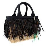 Prada Women's Beige Midollino Wicker Shoulder Bag 1BG835