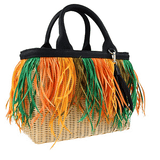 Prada Women's Beige Midollino Wicker Shoulder Bag 1BG835