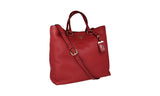 Prada Women's 1BG865 Red Leather Shopper
