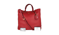 Prada Women's Red Leather Tote Shopper 1BG865