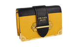 Prada Women's 1BH018 Yellow Saffiano Leather Leather Shoulder Bag