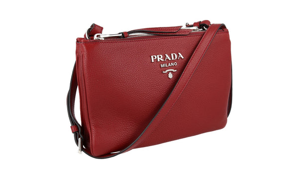 Prada Women's 1BH046 Red Leather Shoulder Bag