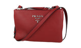 Prada Women's Red Leather Shoulder Bag 1BH046