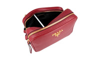 Prada Women's Red Leather Shoulder Bag 1BH079