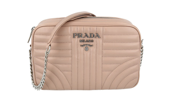 Prada Women's 1BH083 Beige Leather Shoulder Bag