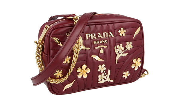 Prada Women's 1BH084 Red Leather Shoulder Bag
