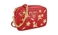 Prada Women's 1BH084 Red Leather Shoulder Bag