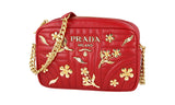 Prada Women's Red Leather Diagramme Shoulder Bag 1BH084