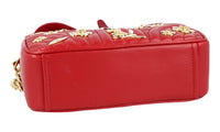 Prada Women's Red Leather Diagramme Shoulder Bag 1BH084