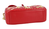 Prada Women's Red Leather Diagramme Shoulder Bag 1BH084