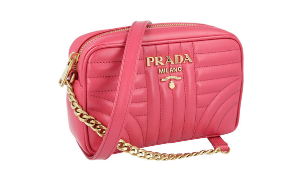 Prada Women's 1BH084 Pink Leather Shoulder Bag