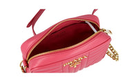 Prada Women's Pink Leather Diagramme Shoulder Bag 1BH084