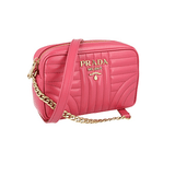 Prada Women's Pink Leather Diagramme Shoulder Bag 1BH084