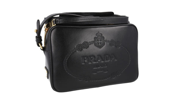 Prada Women's 1BH089 Black Leather Shoulder Bag
