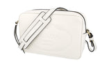 Prada Women's White Leather Logo Crossbody Shoulder Bag 1BH089