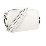 Prada Women's White Leather Logo Crossbody Shoulder Bag 1BH089