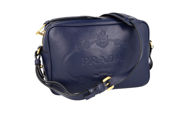 Prada Women's 1BH089 Blue Leather Shoulder Bag