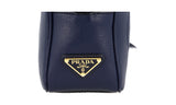 Prada Women's Blue Leather Logo Crossbody Shoulder Bag 1BH089