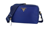 Prada Women's Blue Leather Crossbody Shoulder Bag 1BH089