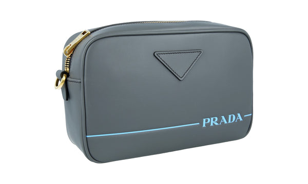 Prada Women's 1BH093 Grey Leather Shoulder Bag