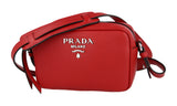 Prada Women's Red Leather Shoulder Bag 1BH096
