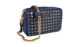 Prada Women's 1BH103 Blue Leather Shoulder Bag