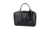 Prada Women's Black Leather Diagramme Shoulder Bag 1BH119