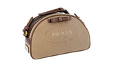 Prada Women's Brown Logo Jacquard Shoulder Bag 1BH125