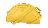 Prada Women's Yellow Leather Bowling Bag Shoulder Bag 1BH140