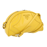 Prada Women's Yellow Leather Bowling Bag Shoulder Bag 1BH140
