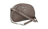 Prada Women's 1BH147 Grey Leather Shoulder Bag