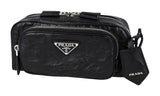 Prada Women's Black Leather Re-edition 2001 Shoulder Bag 1BH198